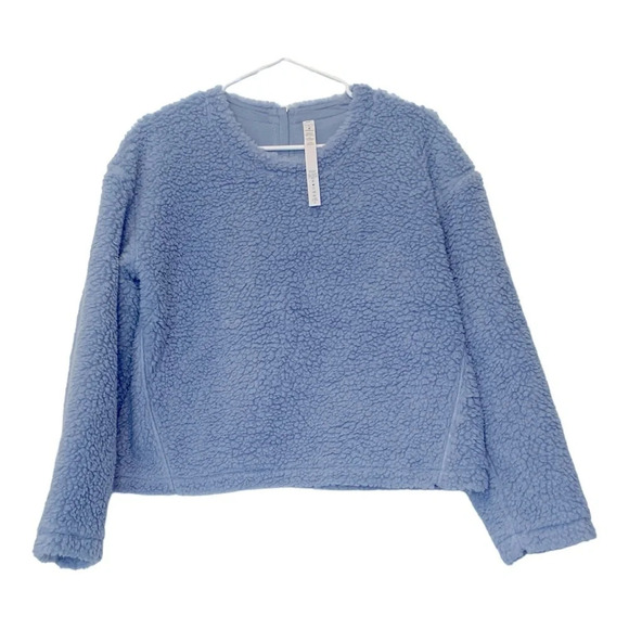 lululemon athletica Sweaters - Lululemon Wool Whenever Sherpa Crew Pullover 1/4 Zip Back Size 6 Blue NWT